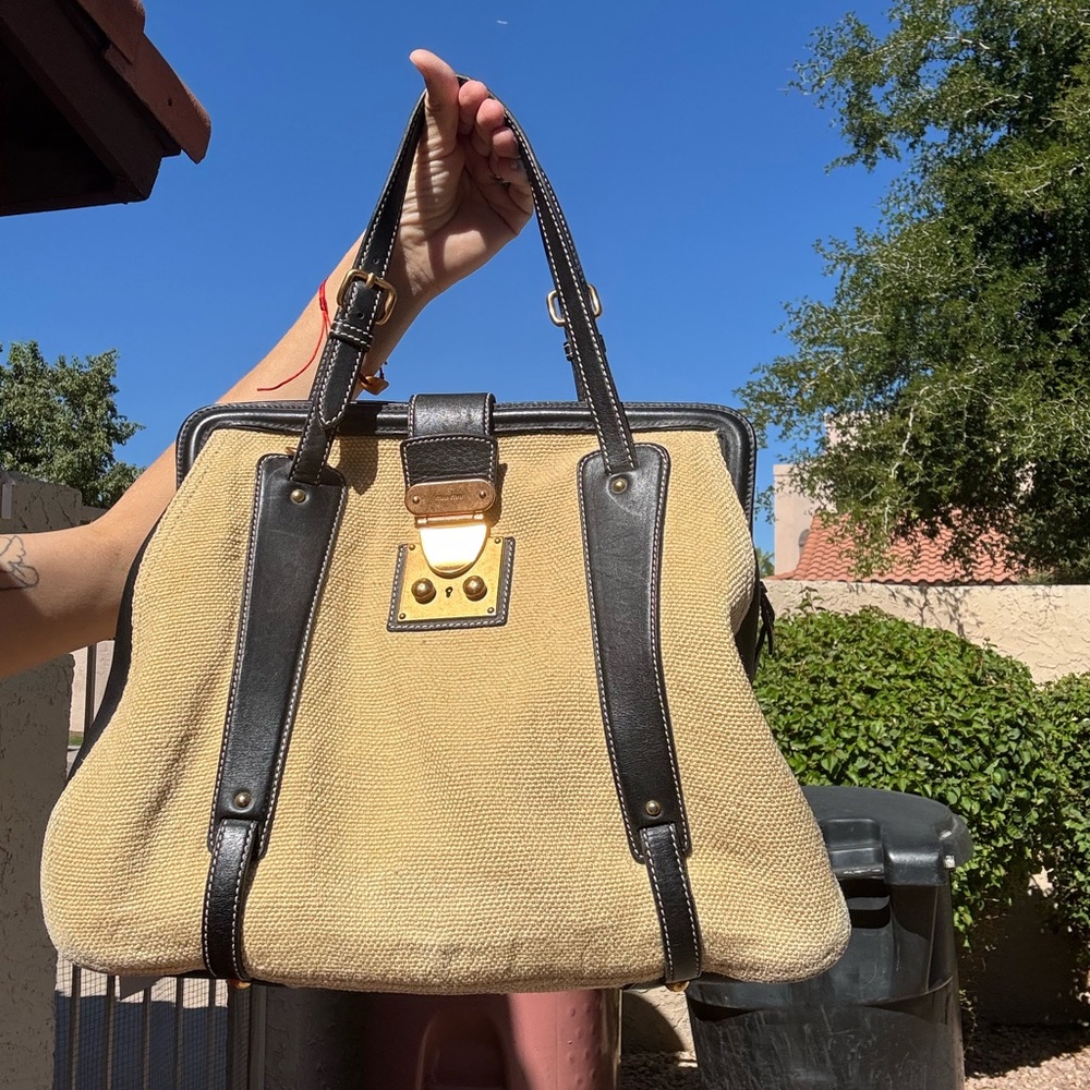 Tan Canvas Miu Miu bag from the 1990’s - Picture 3 of 4